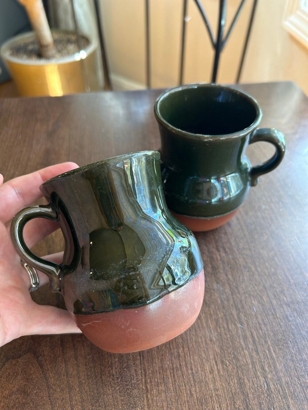 2 VINTAGE SENOR PICO POTTERY 8 OZ. MUGS 1966 MADE IN JAPAN